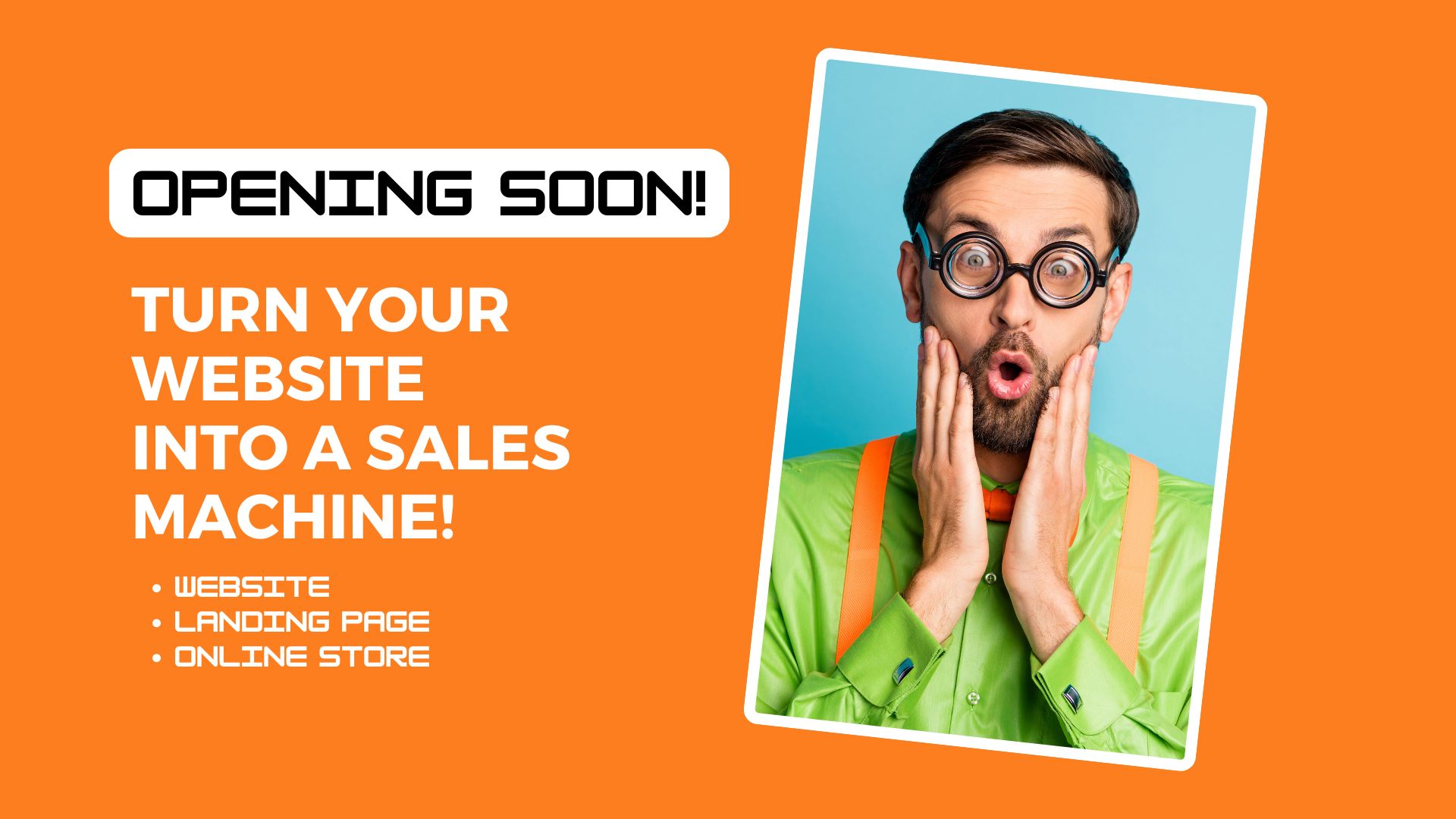 Coming soon website for web design and ecommerce development services